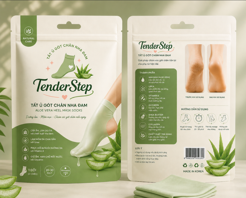 Tất ủ gót chân nha đam TenderStep